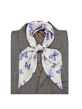 ✨Luxury Elegant Purple Butterfly Silky Scarf Square Head Bandana Soft Neck Wrap✨